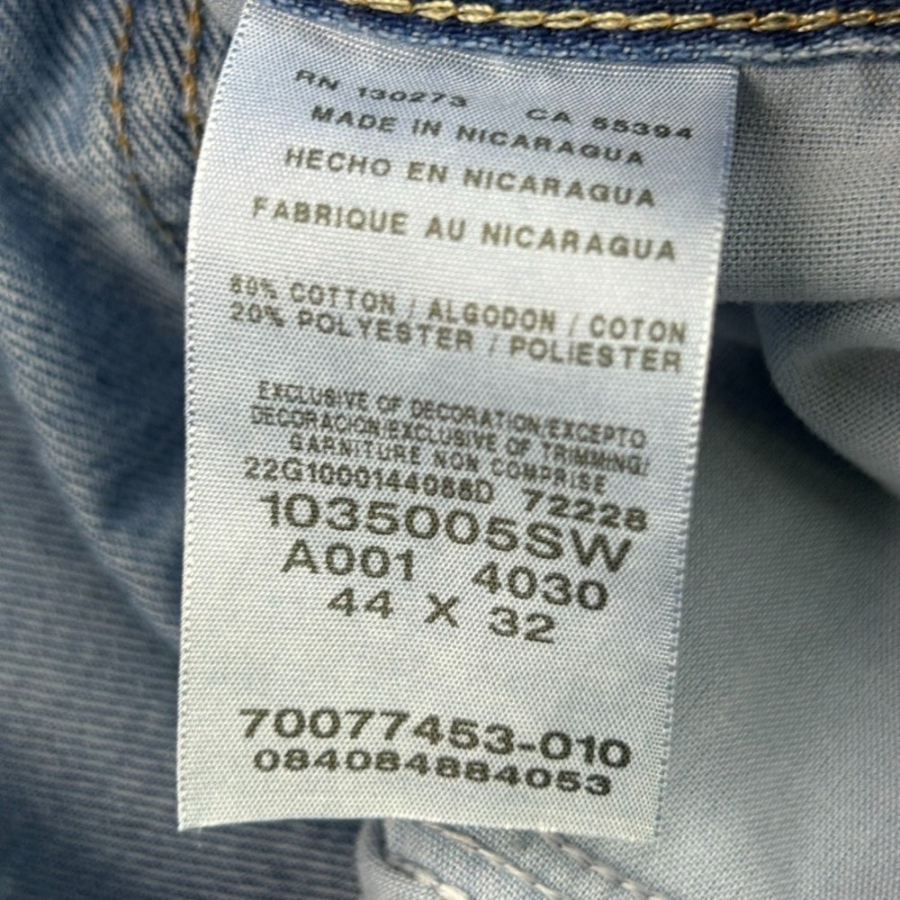 Wrangler Rugged Wear Jeans Mens 44x32 Blue Medium Wash Straight Denim Cowboy - Picture 9 of 11